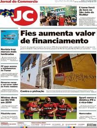 Capa do jornal Jornal do Commercio 07/06/2018