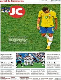 Capa do jornal Jornal do Commercio 07/07/2018