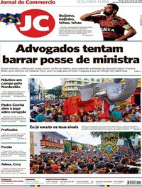 Capa do jornal Jornal do Commercio 08/01/2018