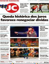 Capa do jornal Jornal do Commercio 08/02/2018