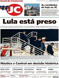 Capa do jornal Jornal do Commercio 08/04/2018