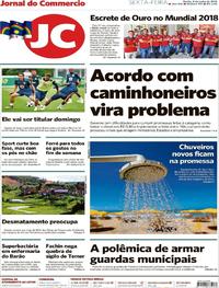 Capa do jornal Jornal do Commercio 08/06/2018