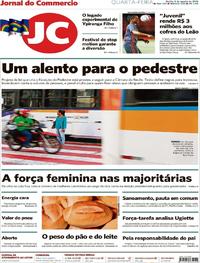 Capa do jornal Jornal do Commercio 08/08/2018