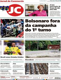 Capa do jornal Jornal do Commercio 08/09/2018