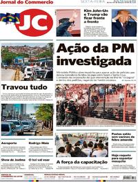 Capa do jornal Jornal do Commercio 09/03/2018