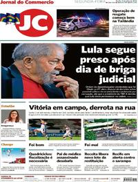 Capa do jornal Jornal do Commercio 09/07/2018