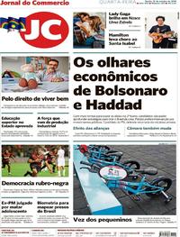 Capa do jornal Jornal do Commercio 10/10/2018