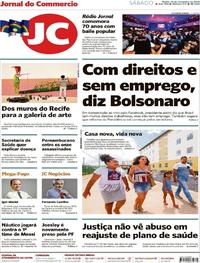 Capa do jornal Jornal do Commercio 10/11/2018