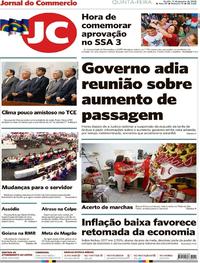 Capa do jornal Jornal do Commercio 11/01/2018