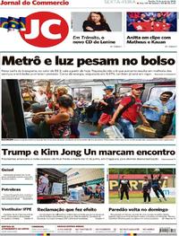 Capa do jornal Jornal do Commercio 11/05/2018