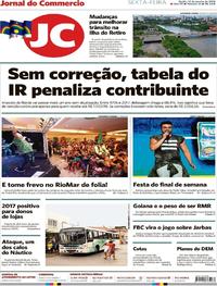 Capa do jornal Jornal do Commercio 12/01/2018