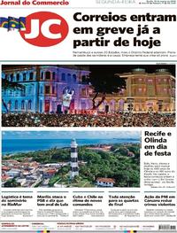 Capa do jornal Jornal do Commercio 12/03/2018