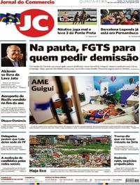 Capa do jornal Jornal do Commercio 12/04/2018