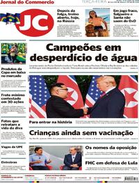 Capa do jornal Jornal do Commercio 12/06/2018