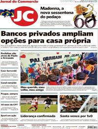 Capa do jornal Jornal do Commercio 12/08/2018