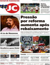 Capa do jornal Jornal do Commercio 13/01/2018