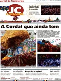 Capa do jornal Jornal do Commercio 13/02/2018
