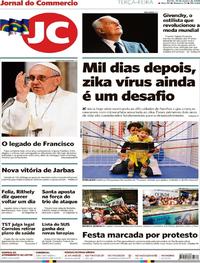 Capa do jornal Jornal do Commercio 13/03/2018