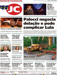Capa do jornal Jornal do Commercio 13/04/2018