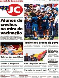 Capa do jornal Jornal do Commercio 13/06/2018