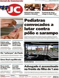 Capa do jornal Jornal do Commercio 13/07/2018