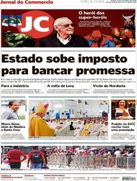 Capa do jornal Jornal do Commercio 13/11/2018