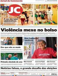 Capa do jornal Jornal do Commercio 14/01/2018