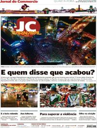 Capa do jornal Jornal do Commercio 14/02/2018