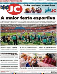Capa do jornal Jornal do Commercio 14/06/2018