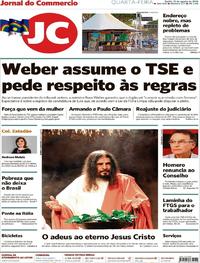 Capa do jornal Jornal do Commercio 15/08/2018