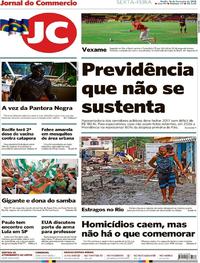 Capa do jornal Jornal do Commercio 16/02/2018
