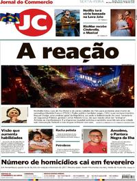 Capa do jornal Jornal do Commercio 16/03/2018