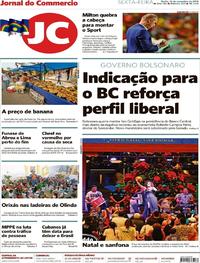 Capa do jornal Jornal do Commercio 16/11/2018