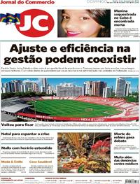 Capa do jornal Jornal do Commercio 16/12/2018