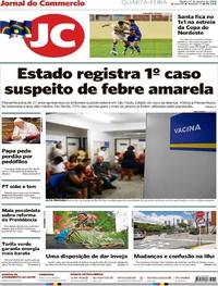 Capa do jornal Jornal do Commercio 17/01/2018