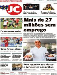 Capa do jornal Jornal do Commercio 17/08/2018
