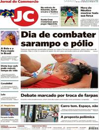 Capa do jornal Jornal do Commercio 18/08/2018