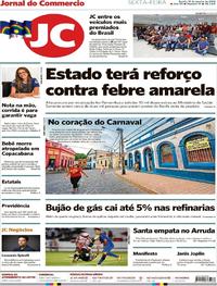 Capa do jornal Jornal do Commercio 19/01/2018