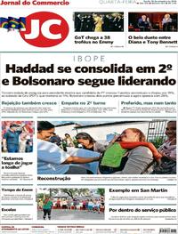 Capa do jornal Jornal do Commercio 19/09/2018