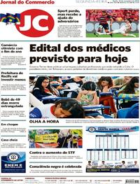 Capa do jornal Jornal do Commercio 19/11/2018
