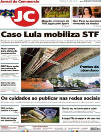 Capa do jornal Jornal do Commercio 20/03/2018