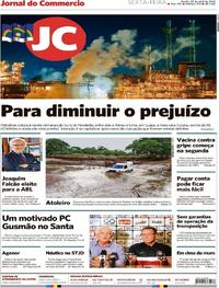 Capa do jornal Jornal do Commercio 20/04/2018