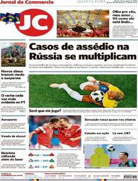 Capa do jornal Jornal do Commercio 20/06/2018