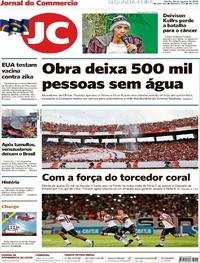Capa do jornal Jornal do Commercio 20/08/2018