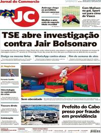 Capa do jornal Jornal do Commercio 20/10/2018