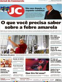 Capa do jornal Jornal do Commercio 21/01/2018