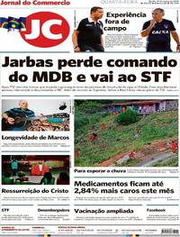 Capa do jornal Jornal do Commercio 21/03/2018