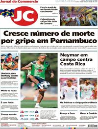 Capa do jornal Jornal do Commercio 21/06/2018