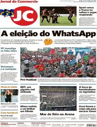 Capa do jornal Jornal do Commercio 21/10/2018