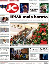 Capa do jornal Jornal do Commercio 21/12/2018